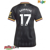 Camiseta Aston Villa Alejandro Garnacho #17 Visitante Equipación para mujer 2026-27 manga corta